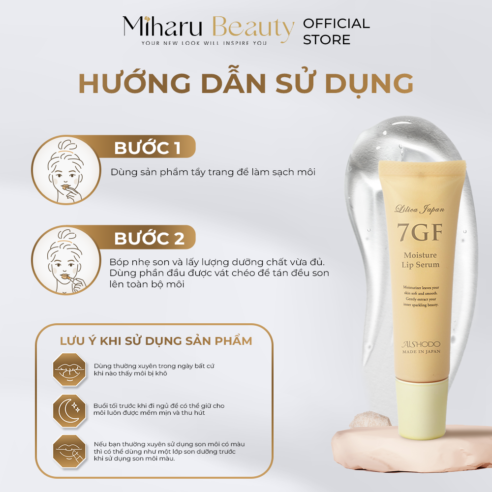 Hướng dẫn sử dụng serum dưỡng môi 7gf